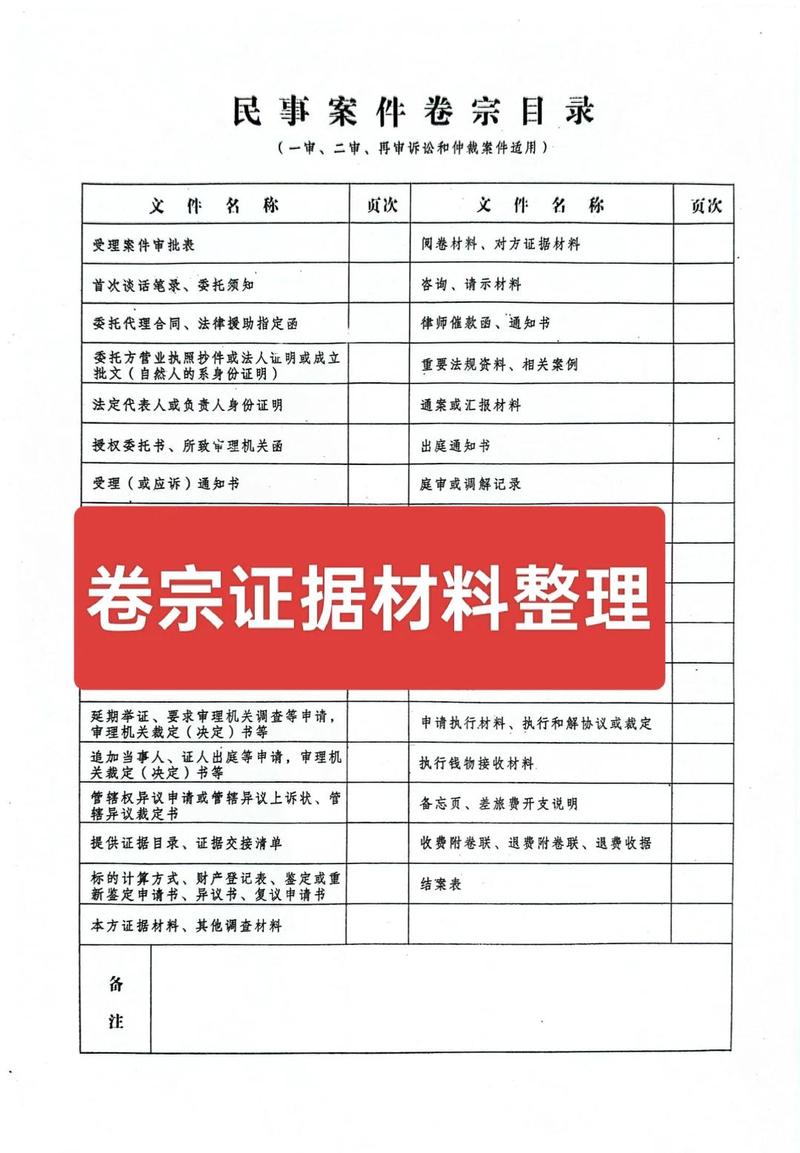 北京分家析产案件证据材料整理示意图