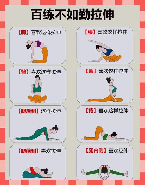 家务间歇三分钟放松拉伸动作图