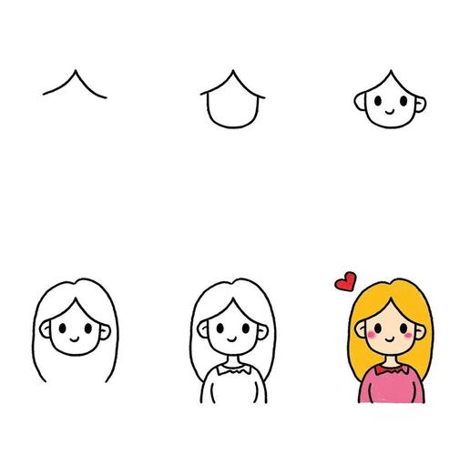 幼儿园儿童手绘妈妈大头画像铅笔画