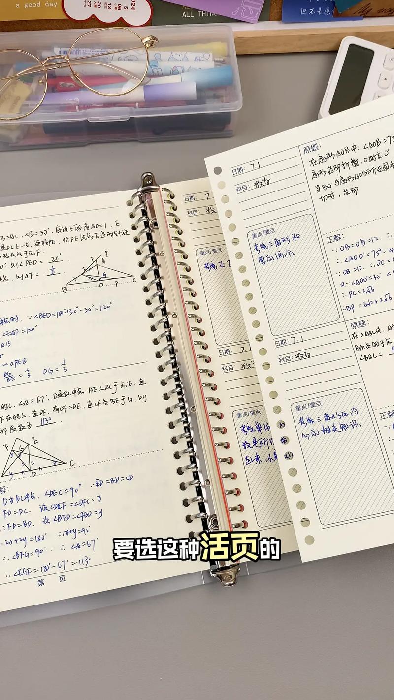 用活页本分学科整理的错题示例