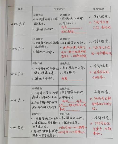 中小学教师手写教案环节时间表
