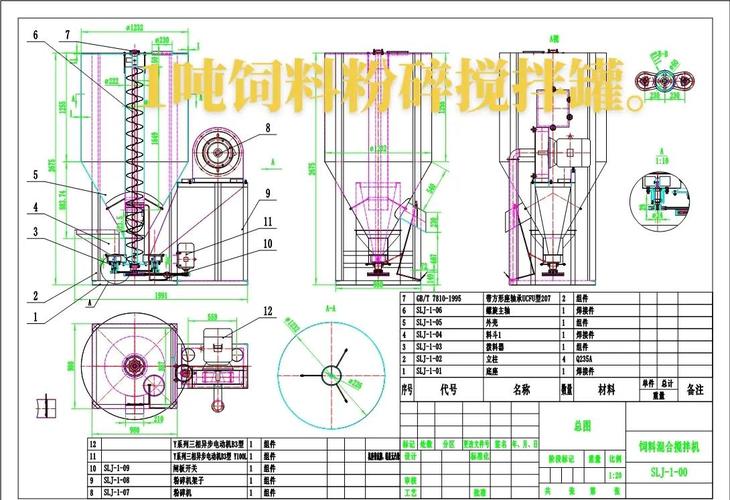 混合搅拌机厂家技术参数图纸细节