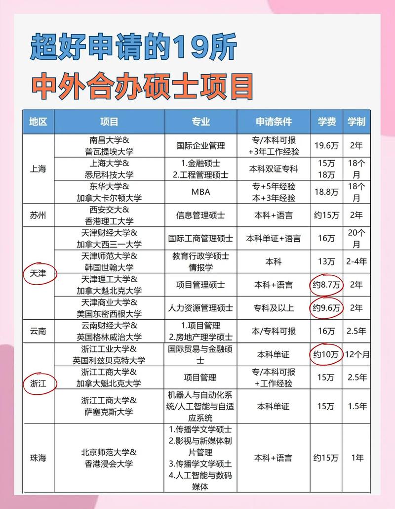 部分可认证的海外名校在线硕士项目列表截图