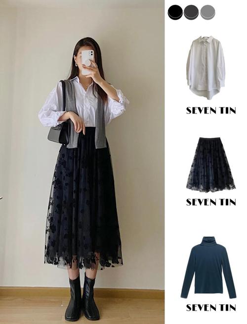 把纱裙穿进办公室，我只服这几种搭法