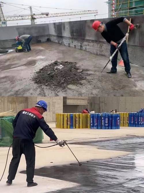 防水施工基层处理现场清洁打磨