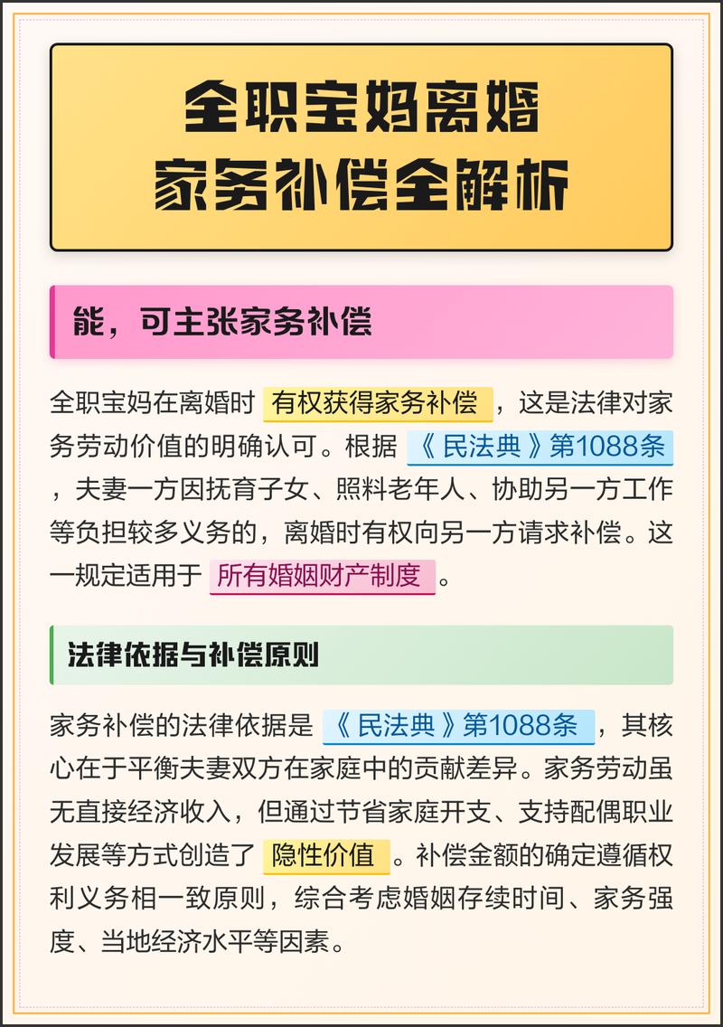 民法典家务劳动补偿法条原文截图