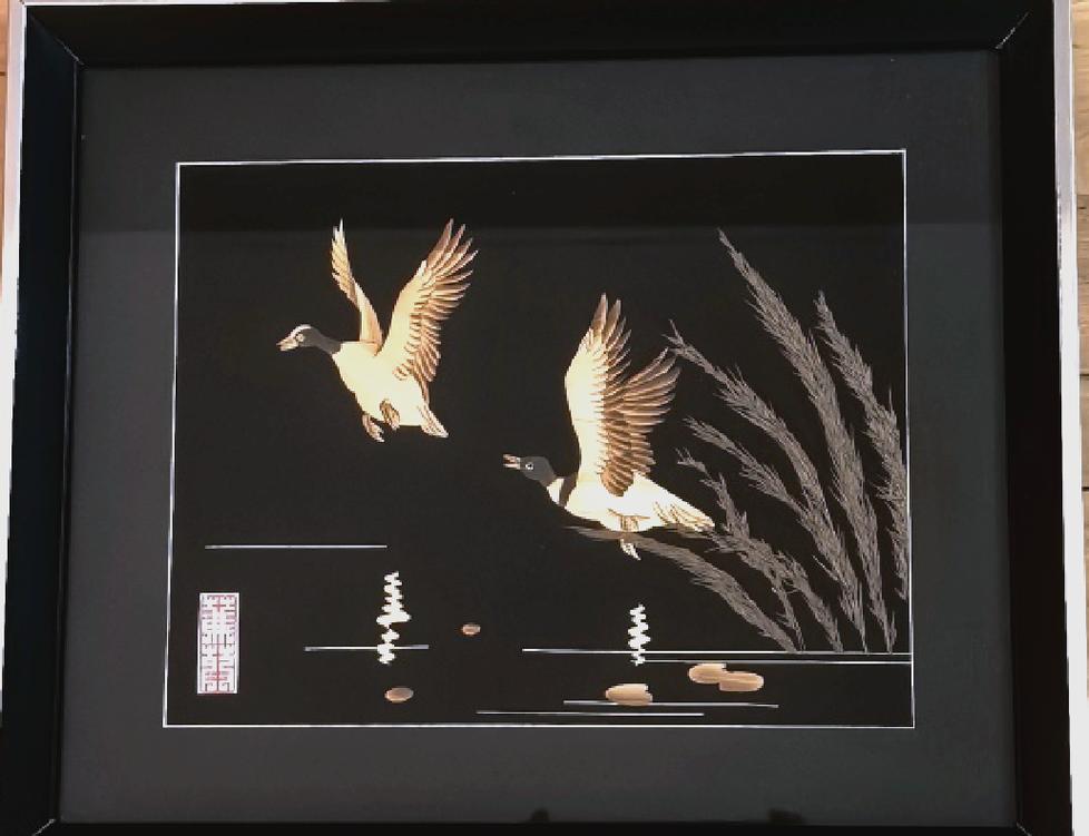 白洋淀非遗芦苇画手作成品