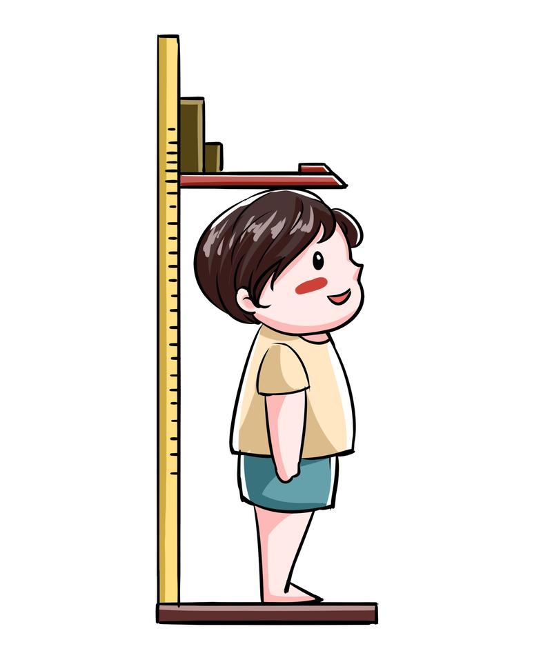 儿童身高体重百分位曲线图 卡通风格