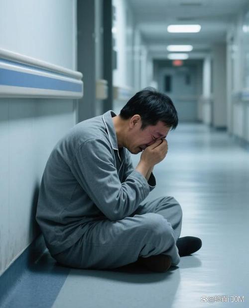 重症患儿父亲深夜独自哭泣医院楼道