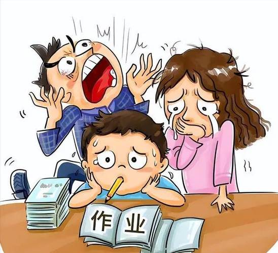 家长陪孩子写作业时不断指责的常见错误行为示意图