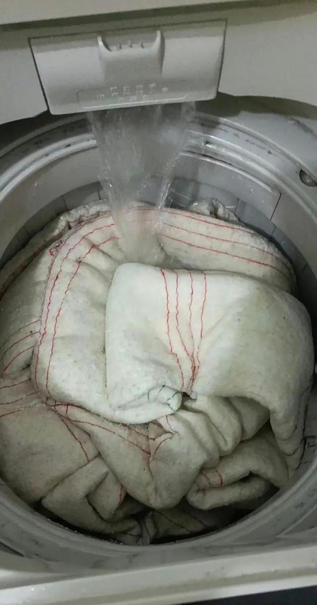 棉麻被套洗衣机内筒清洗实拍