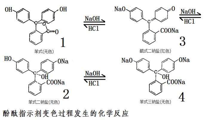 中和反应实验酚酞变色过程示意图