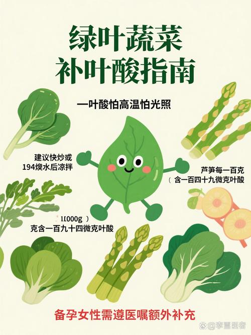 新鲜绿叶蔬菜富含叶酸食材图