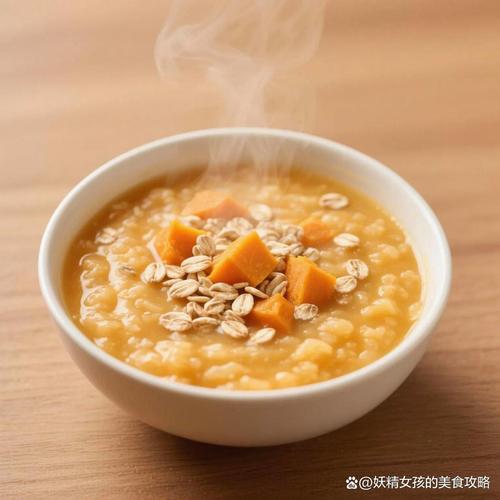 用勺子舀起混合了多种种子的燕麦粥早餐场景