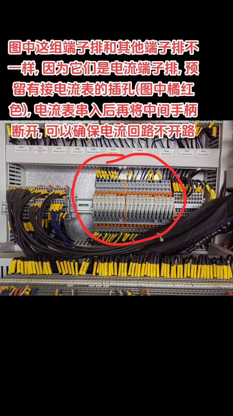 工业控制器接线端子密集排列特写