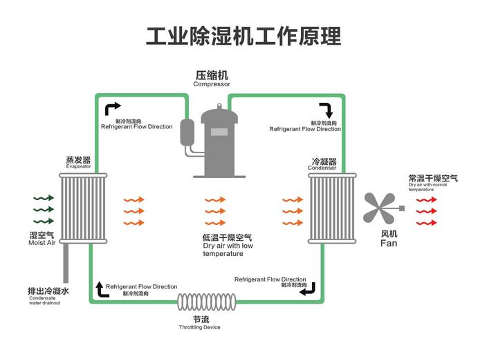 地下原料仓库工业除湿机自动排水布置图