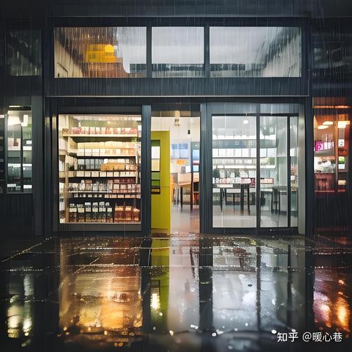 窗App模拟便利店雨天窗外场景界面