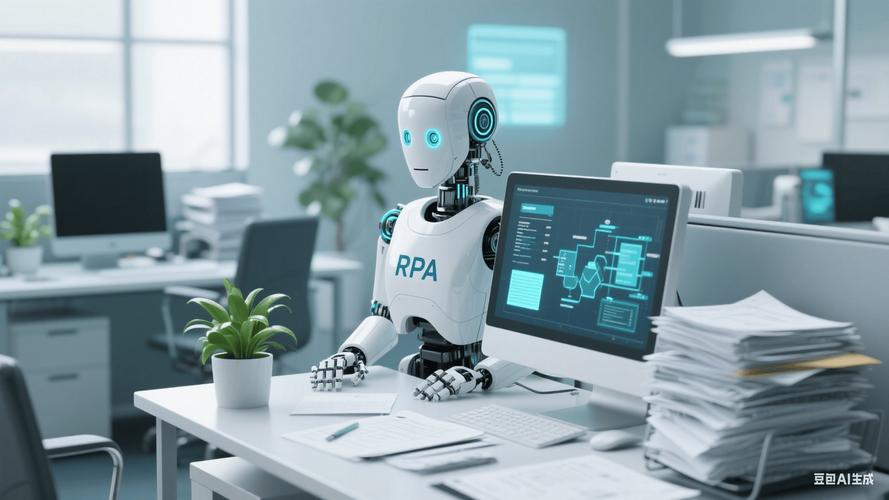 企业财务部门RPA数字员工办公场景图