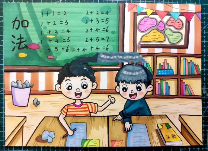 特殊需要学生与普通学生一起绘画