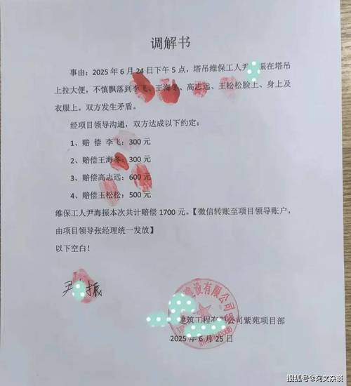 高空抛物侵权赔偿社区调解记录单