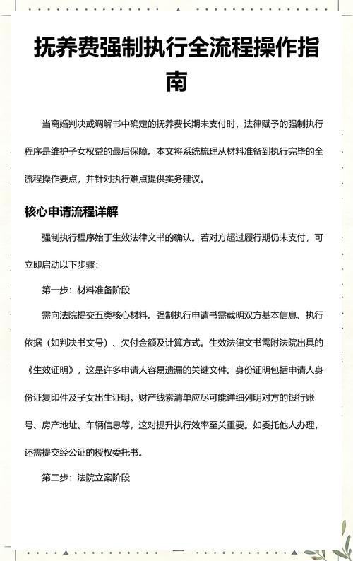 北京地区抚养费强制执行流程示意图