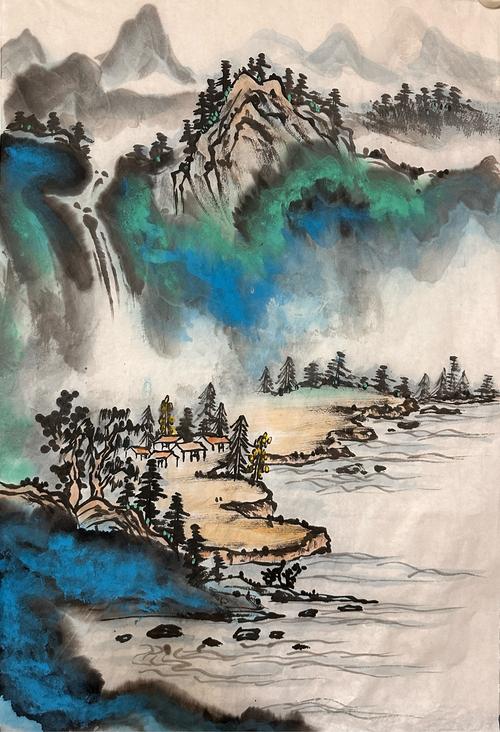 国画墨色焦浓重淡清对比图