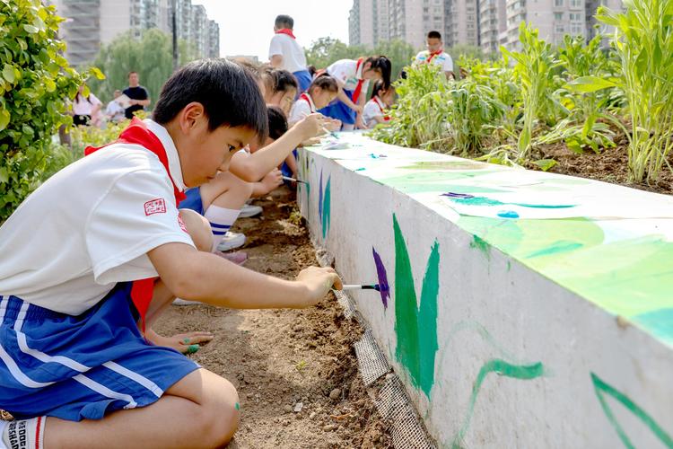 中学生团队建造校园雨水花园实景