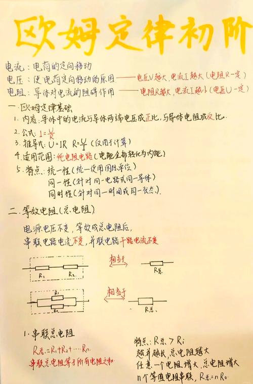 孩子书桌欧姆定律草稿手绘图