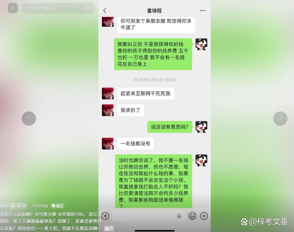 拒增加抚养费微信聊天记录截图