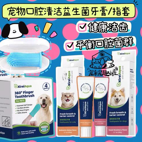 指套沾宠物牙膏让犬猫适应的实拍图