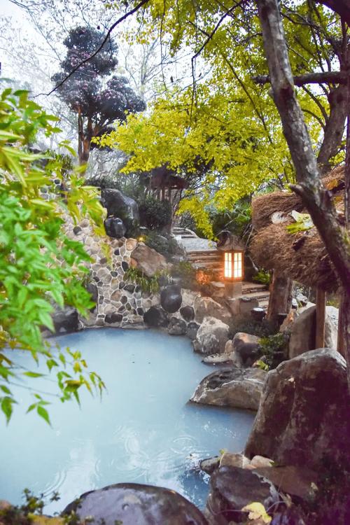 南漳沐春风温泉民宿春季茶田汤池景色