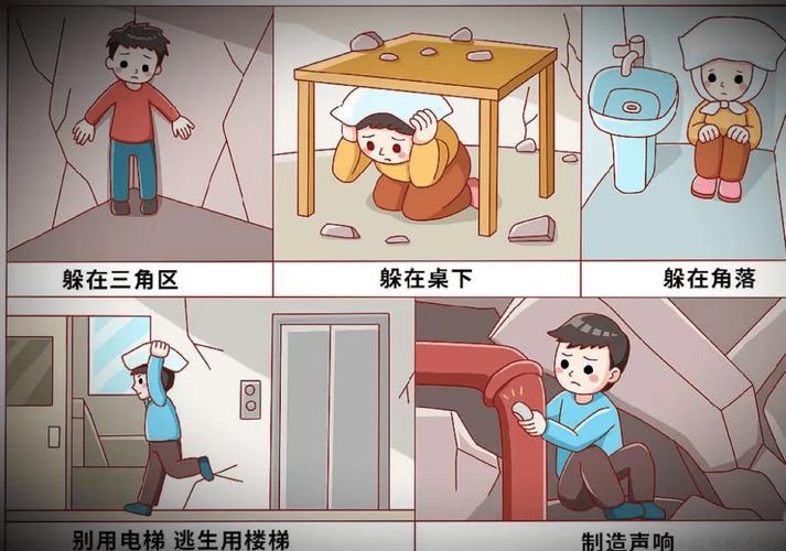 错误识别地震避险三角区校园演示图