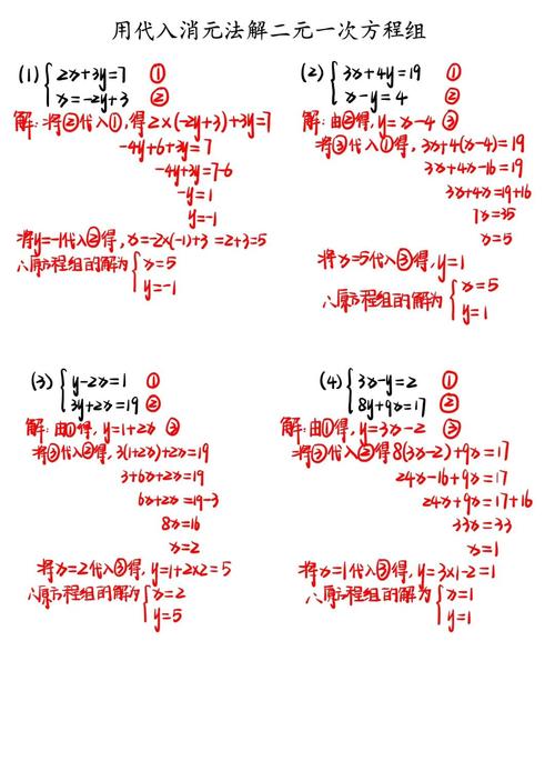初中数学二元一次方程组手绘天平解题图