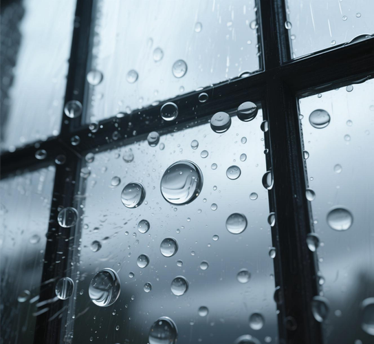 南方梅雨季玻璃窗凝结水珠图