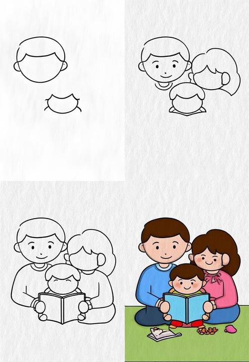 亲子手绘成长相似图作品