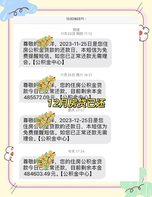城市年轻人房贷月度还款短信截图
