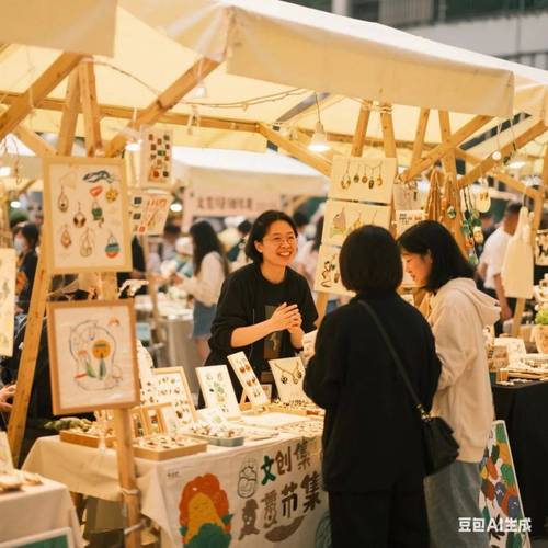 小众手作市集摊主与消费者线下对接场景
