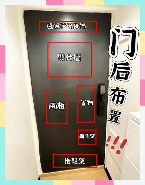 门后垂直薄型磁吸收纳墙示意图