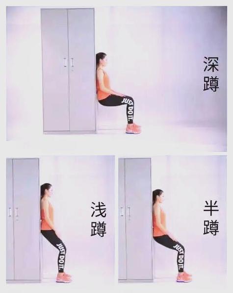 居家徒手力量轻训练靠墙静蹲示意图