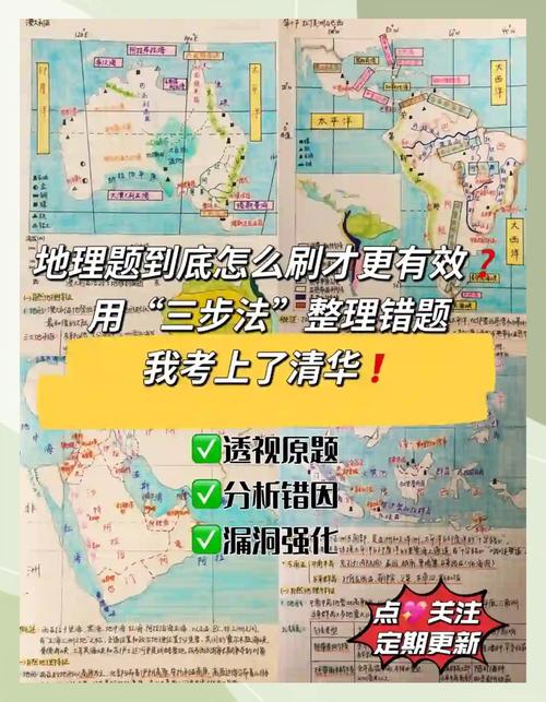 亲子一起整理初中地理错题本场景
