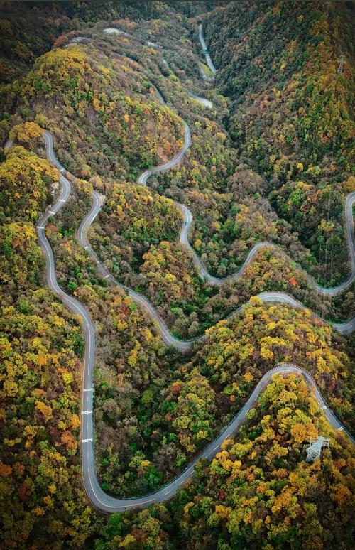 新疆喀纳斯贾登峪秋季盘山公路风景