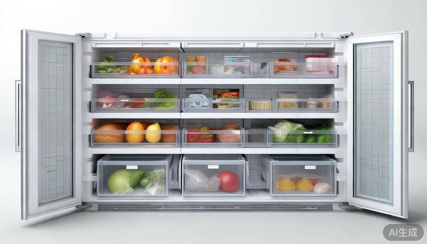 生熟食材冰柜上下分层存放示意图