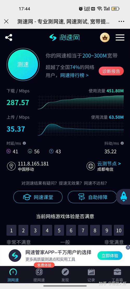 移动端网页加载速度检测报告界面截图
