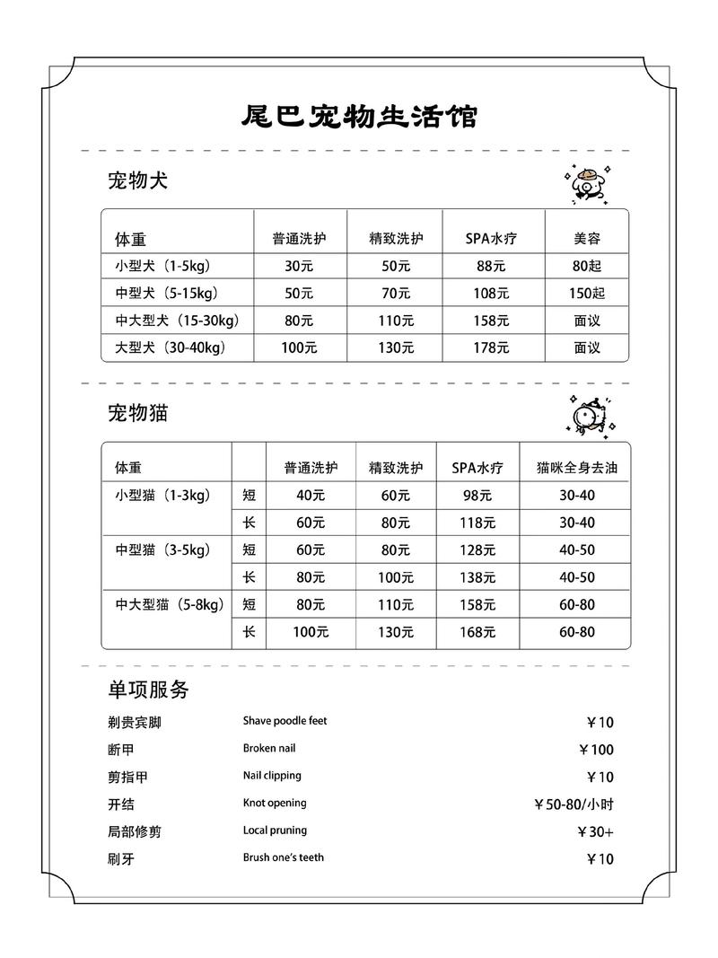 宠物鲜食订阅档位价格表设计