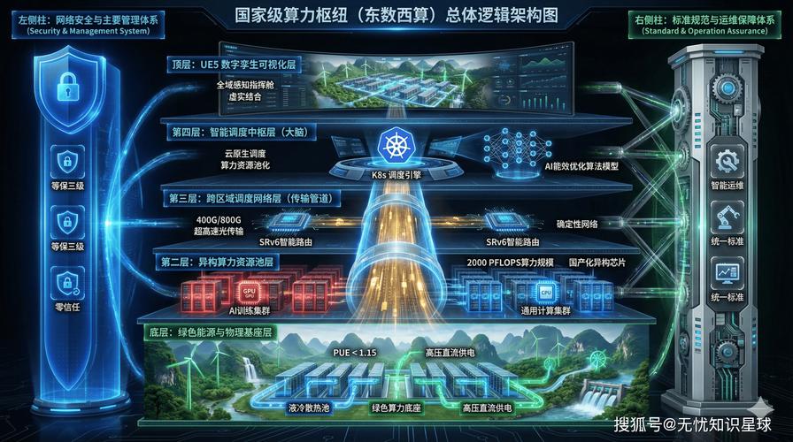 东数西算算力网络节点调度实景图