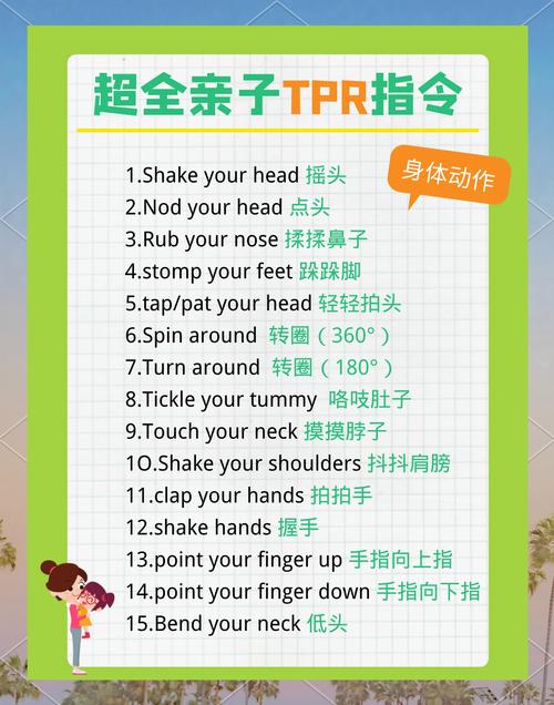 妈妈和孩子用动作演示英语单词和短句 TPR互动
