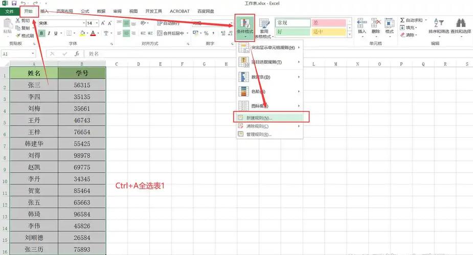 Excel跨表差异对比条件格式示例图