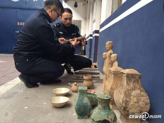 中国警方追缴被盗北魏石刻文物现场