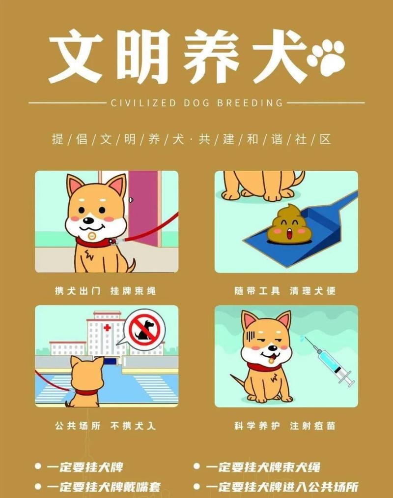 城市小区养犬牵绳规范宣传海报