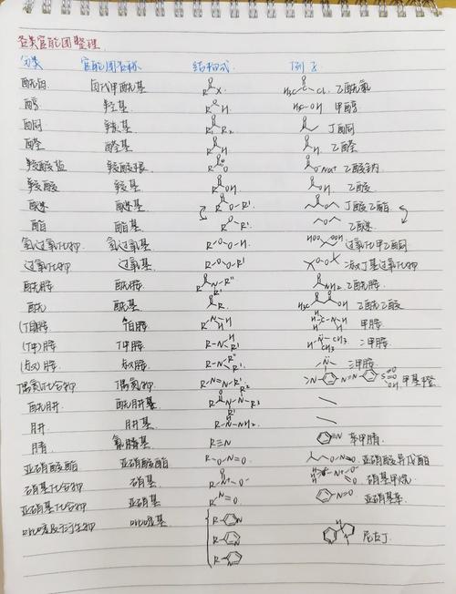 高中有机官能团性质对比手写整理笔记